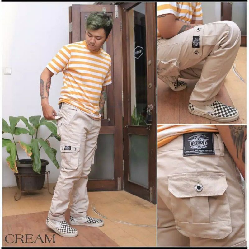 celana jogger pria dewasa bahan katun kombet strect melar