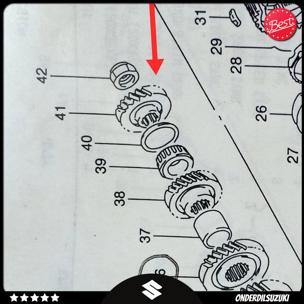 Gigi 5 Counter Shaft Suzuki Baleno
