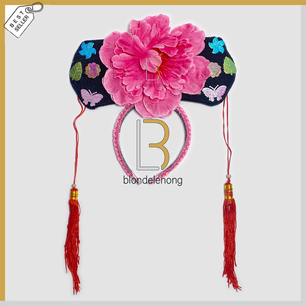 Bando Bandana Headband Cheongsam Congsam Kain Putri Huan Zhu Huanzhu Huanzu Pita Aksesoris Asesoris Fashion Rambut Model Imlek Cny Sincia Tahun Baru Cina China Korea Jepang Shio Kelinci 2023 Ukuran Size Anak Dewasa Bolak Balik 2 Dua Sisi Murah Kecil Besar