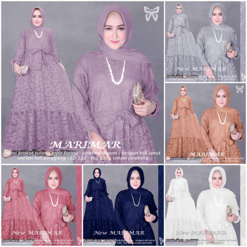 ELDE 5 - Marimar Maxi brukat TULANG JUMBO DRESS SIZE XXXL 5XL lapis furing busui tangan serut