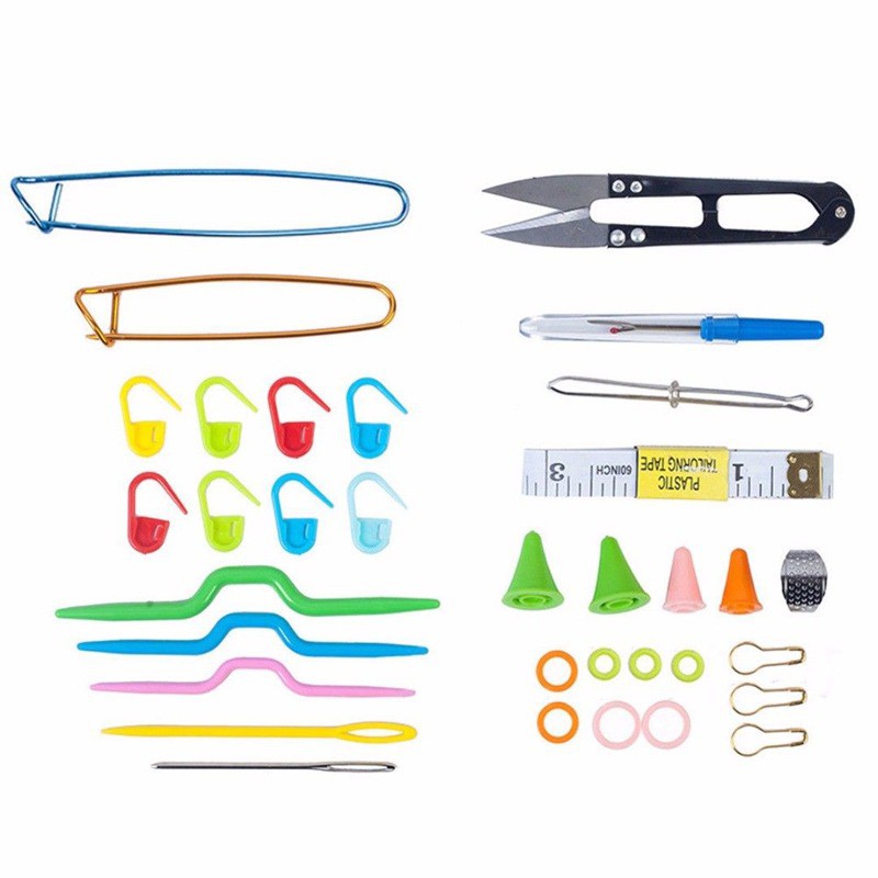 Knitting Kit Accessories ANK ISI 58 PCS / Paket Aksesoris Merajut Lengkap Set