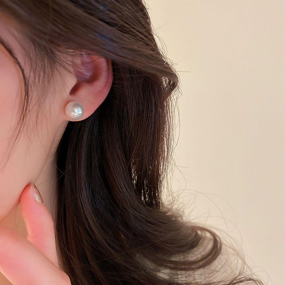 Mxbeauty Anting Pejantan Mutiara Kepribadian Retro Pesta Camellia Temperamen Lady Korea Earrings