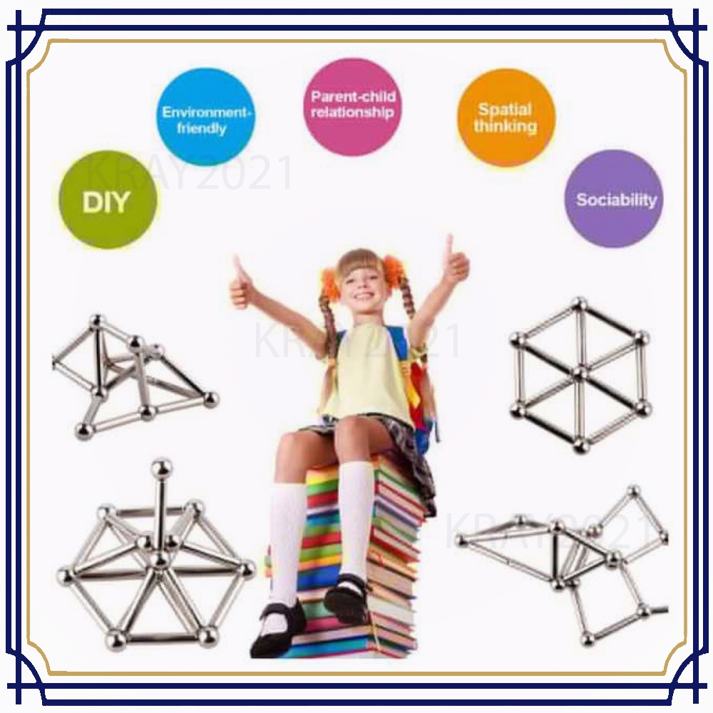 Mainan Magnetik Steel Metalic Stick and Bucky Balls MG542