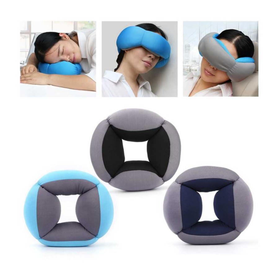 Promo Bantal Leher Travel Ostrich Lazy Nap Pillow - V2V60 Diskon