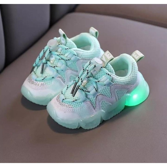 VELO LED Sepatu Anak Import Kids Shoes Sneakers Size 21-30 Usia 1-5 Tahun