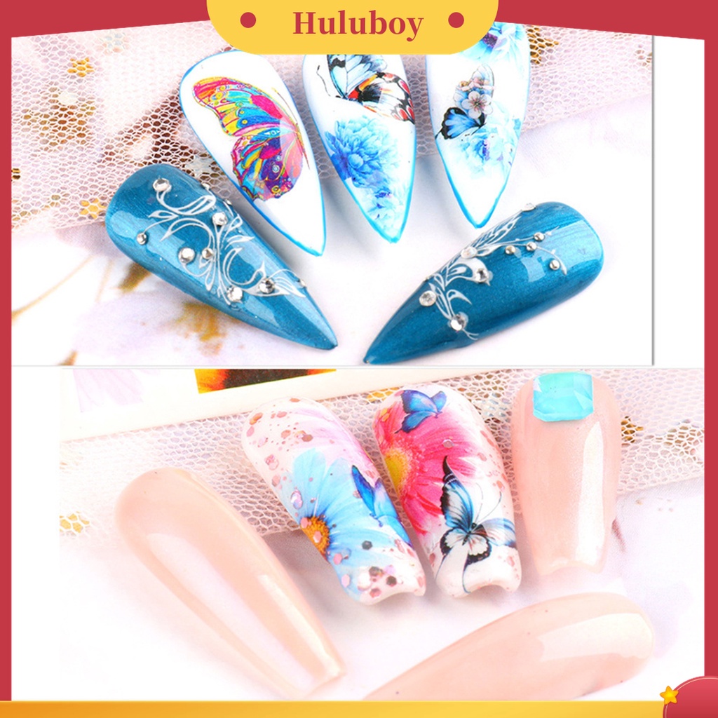 Huluboy Huluboy♡ 30 Pcs Stiker Nail Art Motif Kupu-Kupu Aneka Warna Untuk Rumah