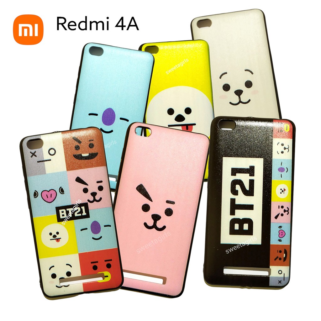 BT21 BTS - Casing Hp Lucu - untuk Xiaomi Redmi 4A - Case Fuze - sweetacase.id - Gemoy - GRATIS ONGKIR - Casing Imut Lucu - Karakter BT21/BTS - Korean hardcase - Case K-POP - Kesing - Aesthetic - Boneka - Jungkook - RJ - VAN - Chimmy - Cooky-Mang-Koya