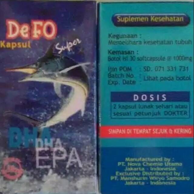 DeFO Super Kapsul Suplemen Minyak Ikan Deep Sea Fish Oil & Flaxseed