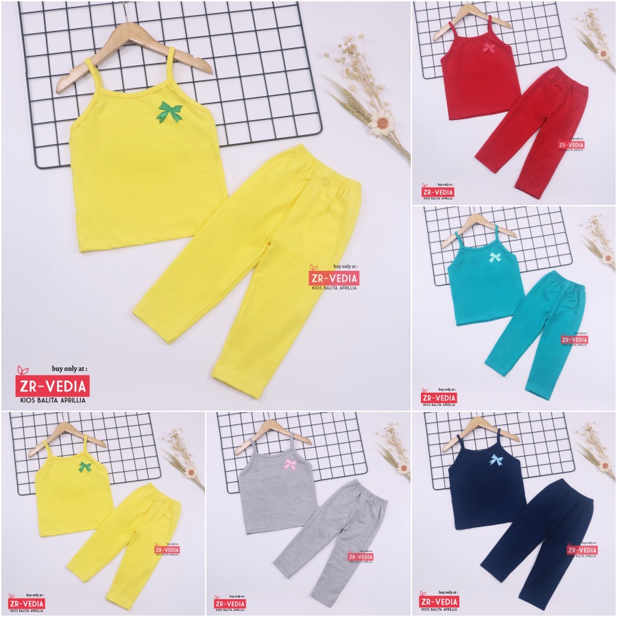 Setelan Violett uk bayi-2 Tahun / Baju Anak Perempuan Baby Celana Panjang Legging Kaos Tanktop Polos Kiosbalitaprilliaaa