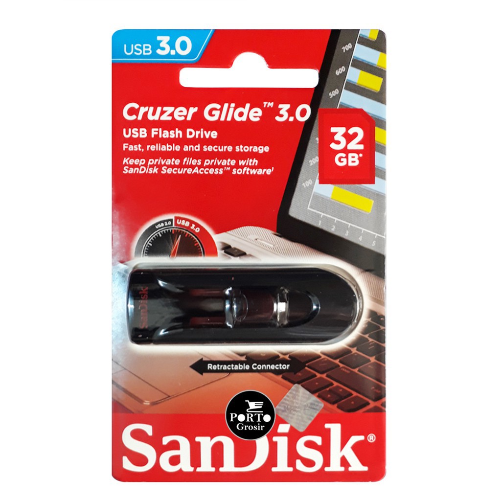 FLASHDISK 32GB SANDISK USB 3.0 CRUZER GLIDE CZ600