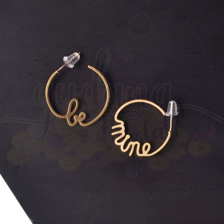 Anting Stud Be Mine Lucu Unik Propose Kado Hadiah Valentine Cantik Gold Emas GH 203255