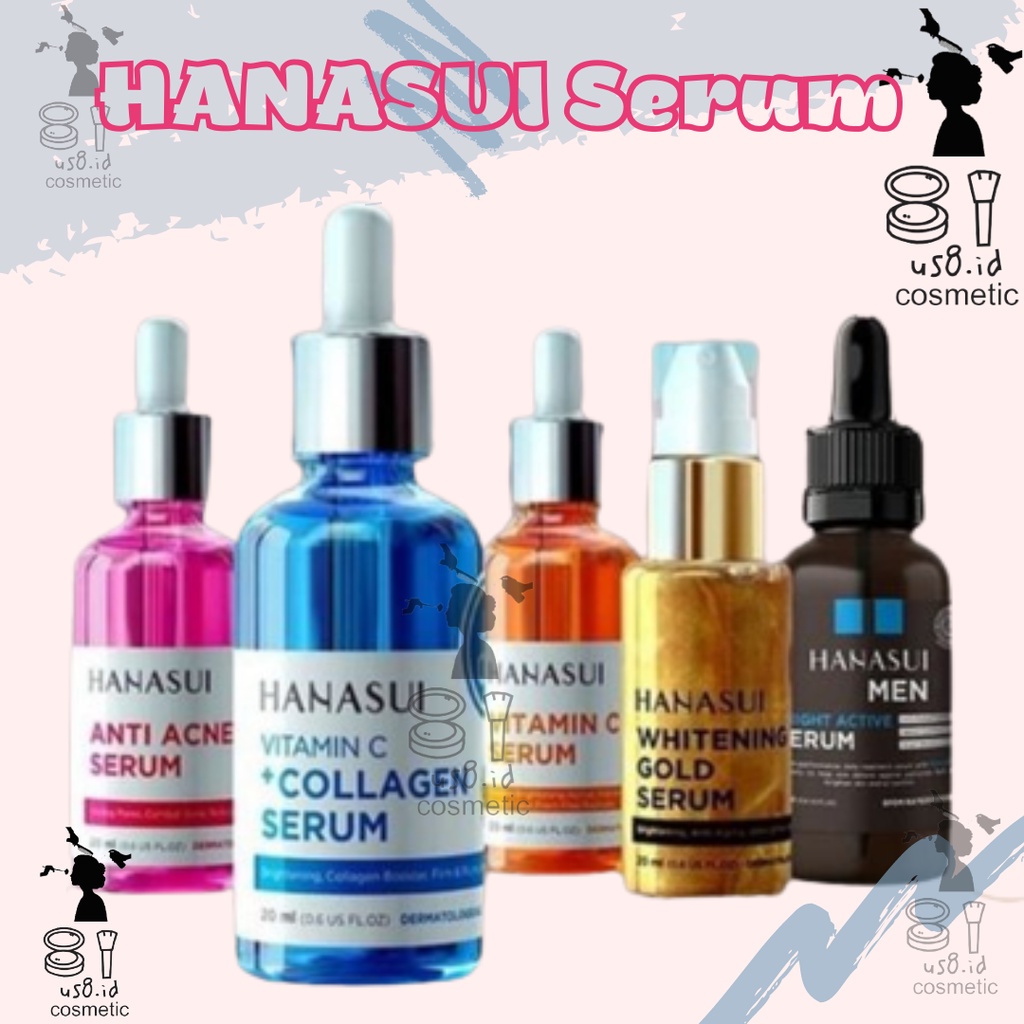 Hanasui Power Serum | Whitening Gold Vit C Collagen Anti Acne Propolis Men Bright Active