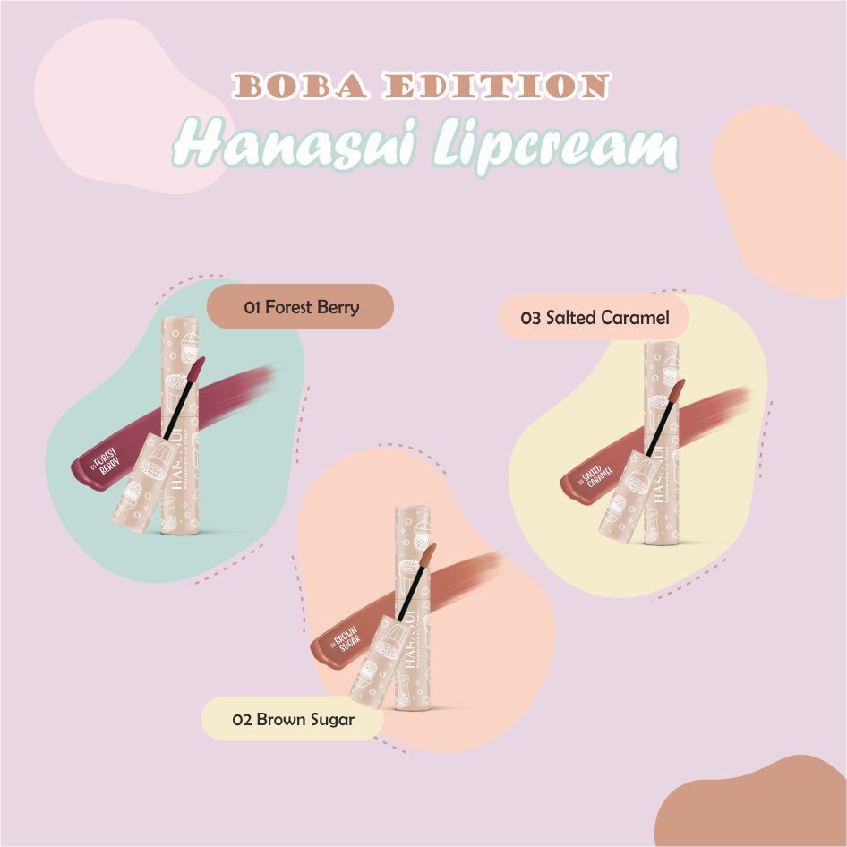 Hanasui Mattedorable Lip Cream | Matte Dorable LipCream Lipstick Cair Mate Hanasui | BOBA EDITION