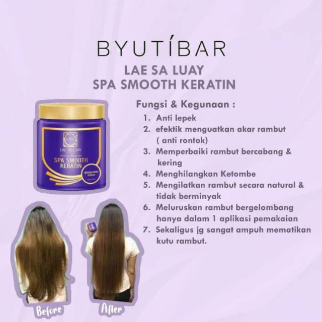 Lae Sa Luay Hair Spa Smooth Keratin Masker Rambut / Hair Mask / Keratin / Creambath BPOM