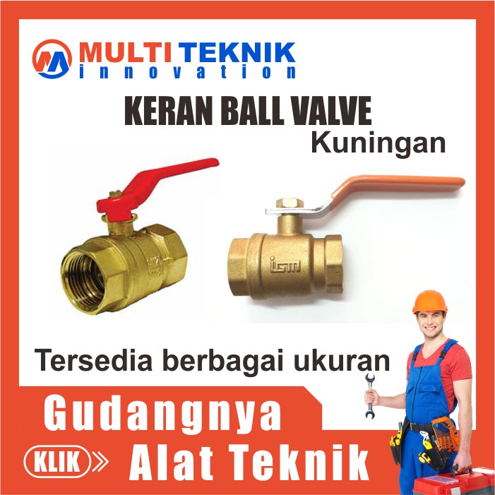 Jual Ball Valve Stop Kran Air Ballvalve Kuningan Palep Palp Polos 1 2 3 ...