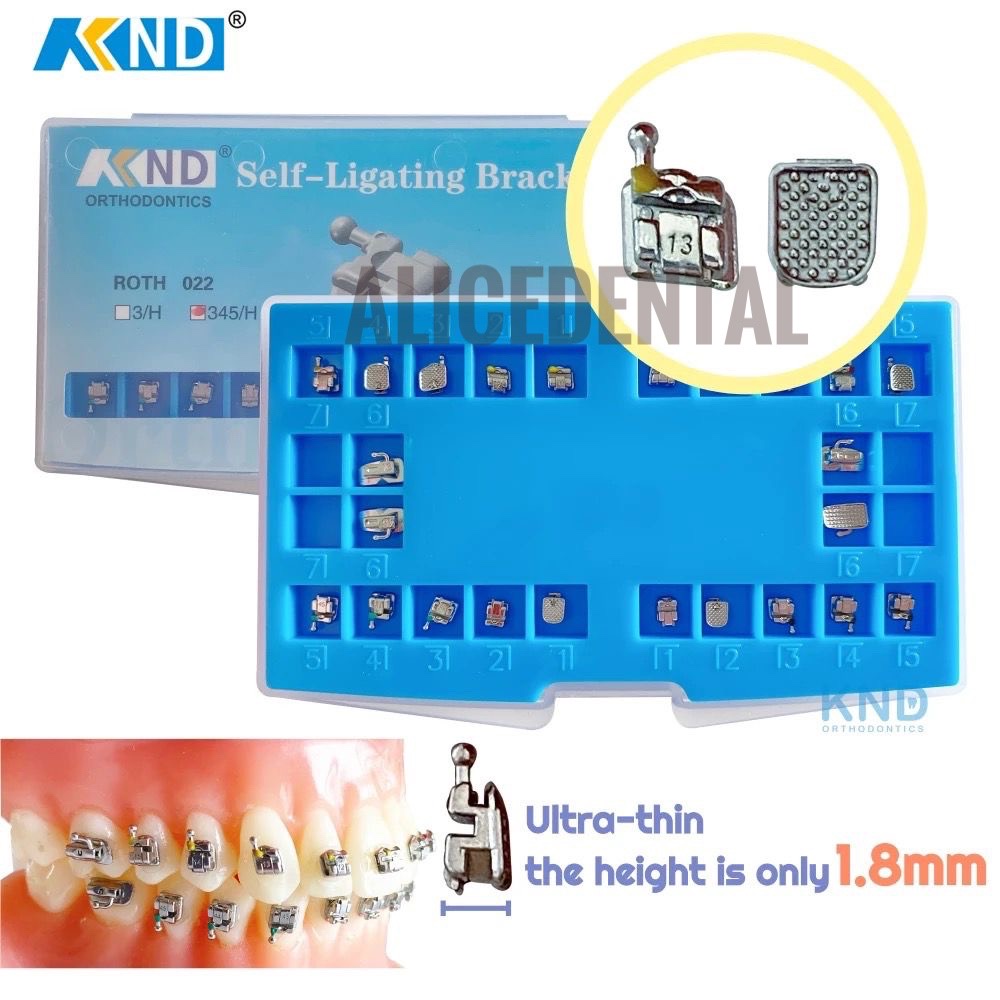 Dental bracket ortho self ligating metal roth 345 hook braces behel orthodontic kawat gigi damon