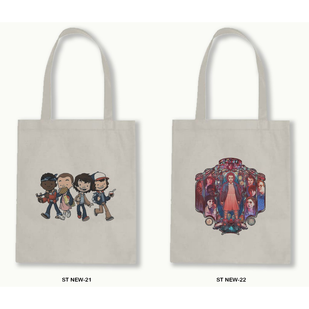 TOTE BAG BLACU 30X40 - STRANGER THINGS series.04