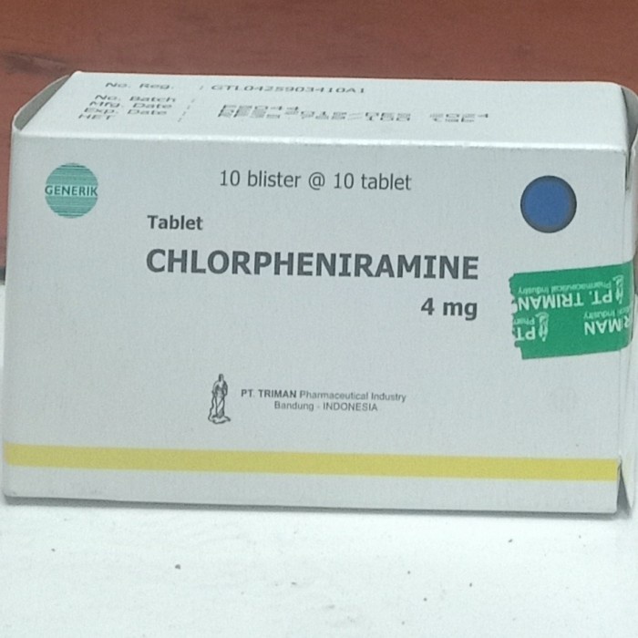 Terlaris Chlorpheniramine Maleate 4 Mg ( Ctm) Box 47Df00