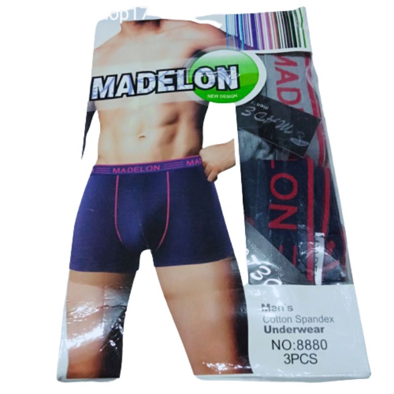 1kotak isi 3pc Celana dalam Boxer Briefs Madelon 8880/8888