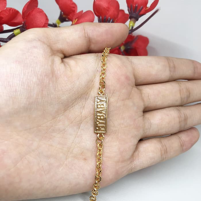 Gelang Anak Bayi Xuping Rantai Plate Lapis Emas 18k Gold - AA148