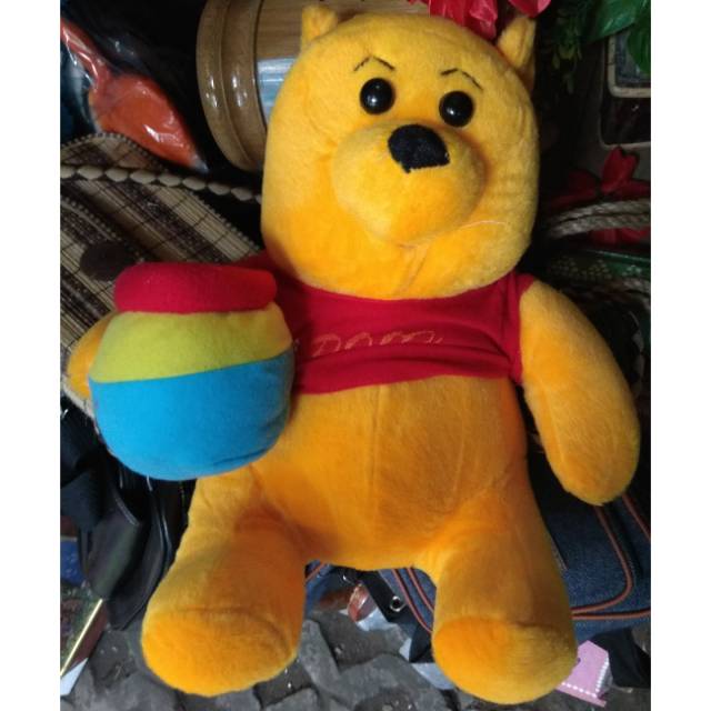 (BISA COD) BONEKA WINNIE THE POOH DARI DAKRON 35x30 cm SOUVENIR JOGJA MAINAN BAYI ANAK HADIAH WISUDA