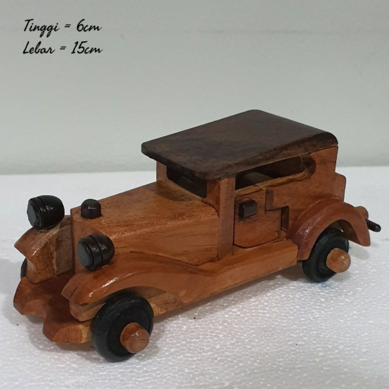 mainan kayu mobil kayu pajangan dekorasi home decor
