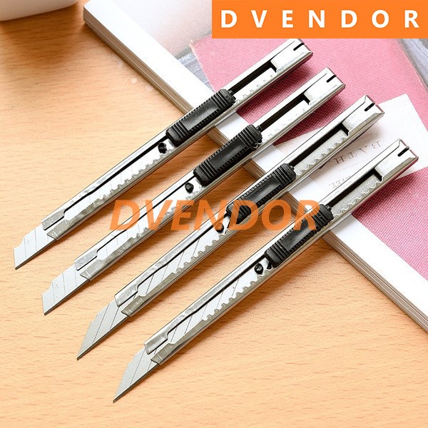 

CUTTER KATER CUTER KUTER SMALL KECIL STAINLESS STEEL EKONOMIS PEMOTONG KERTAS PACKING KARDUS