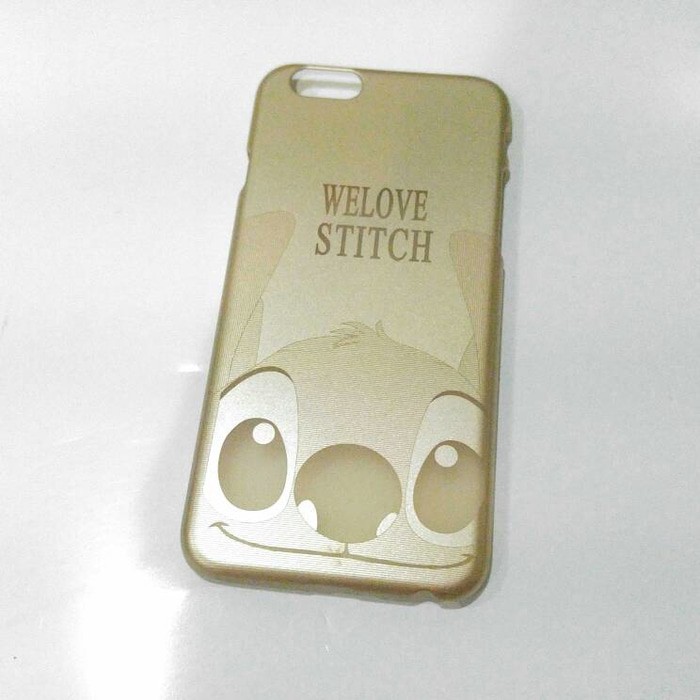 Hard case tipis iphone6 6s stitch disney lucu gold