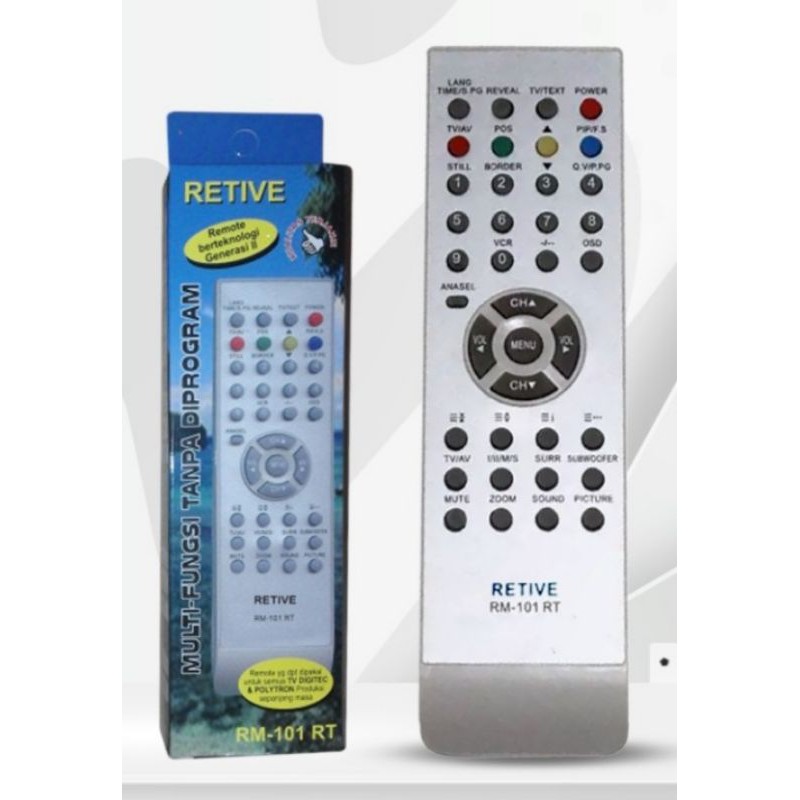 remot tv akko star POLY DIGI untuk TV polytron, digitec tanpa program langsung pakai RETIVE RM-101RT VISERO VIO-525P ETERNITY