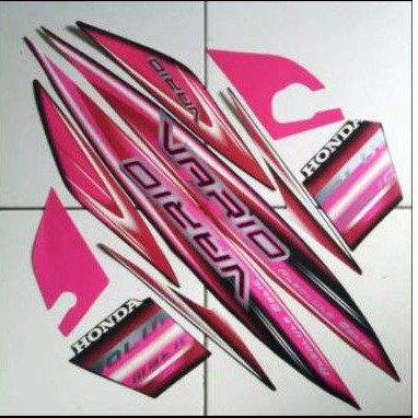 striping stiker Honda Vario 110 karbu 2008 hitam pink