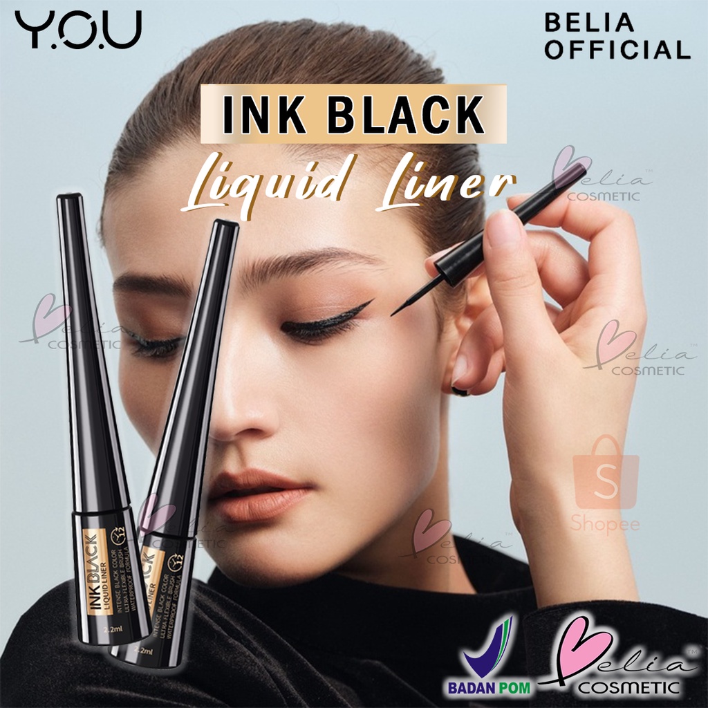 ❤ BELIA ❤ YOU Ink Black Liquid Liner 2.2ml | Black Eyeliner | Hitam Waterproof Tahan Lama BPOM