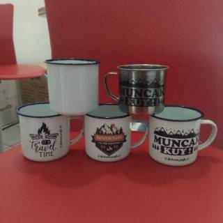 CUSTOM SATUAN Mug Vintage Enamel Cup Cangkir Gelas 