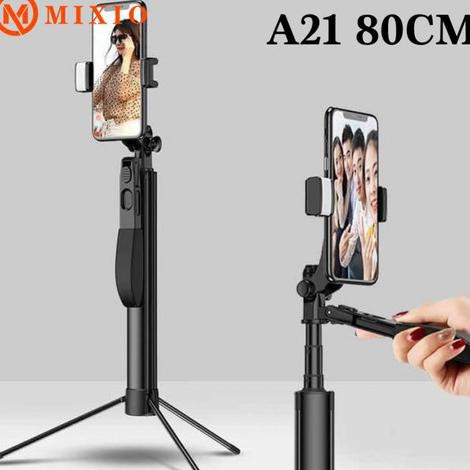 Tongsis Bluetooth A21 Led Tripod Stabilizer Gimbal Selfie Stick 80Cm