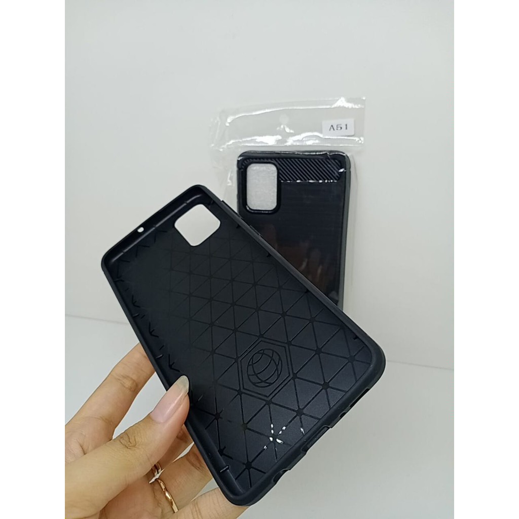 iPaky Carbon Samsung Galaxy A51 A515F 6.5 inch Soft Case Samsung A51 A515GN Slim Fit Karbon