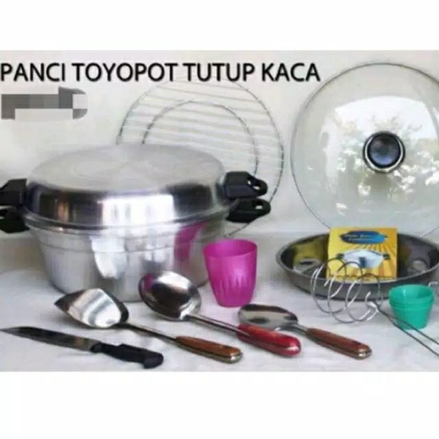 Panci Set Toyopod Tutup Datar + Kaca