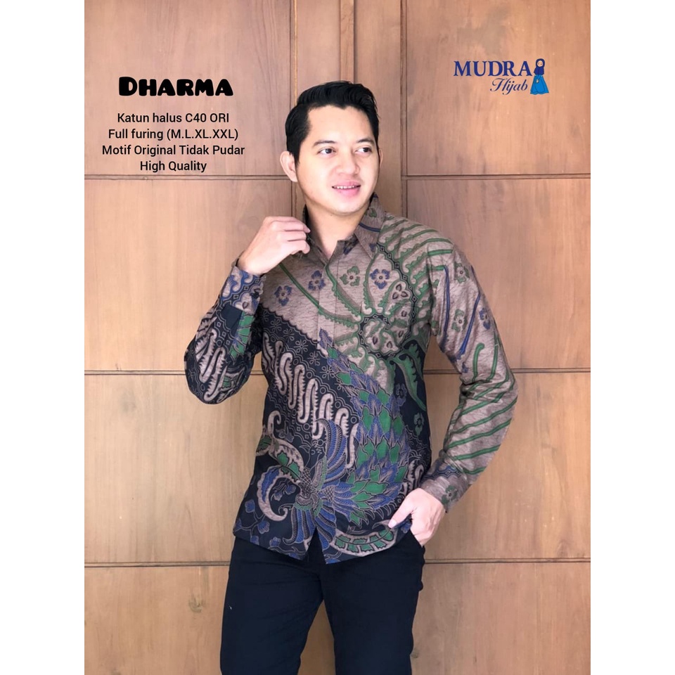 Mudra Hijab/ Kemeja Batik Pria/ Baju Batik Pria/ Dharma