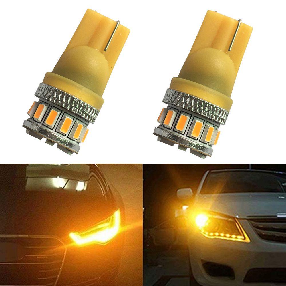 Populer 2Pcs Lampu Plat Nomor Kuning 2Pcs Bohlam Lampu LED 12V 3014 18SMD Dome Map