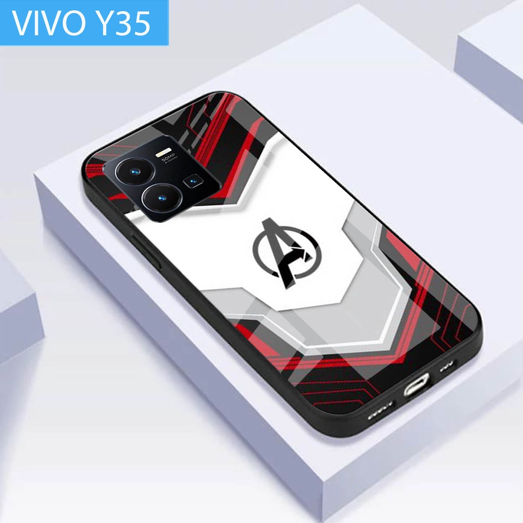 (S25) Case  Glass VIVO Y35 - casing Terbaru handphone - VIVO Y35  - pelindung handphone - VIVO Y35