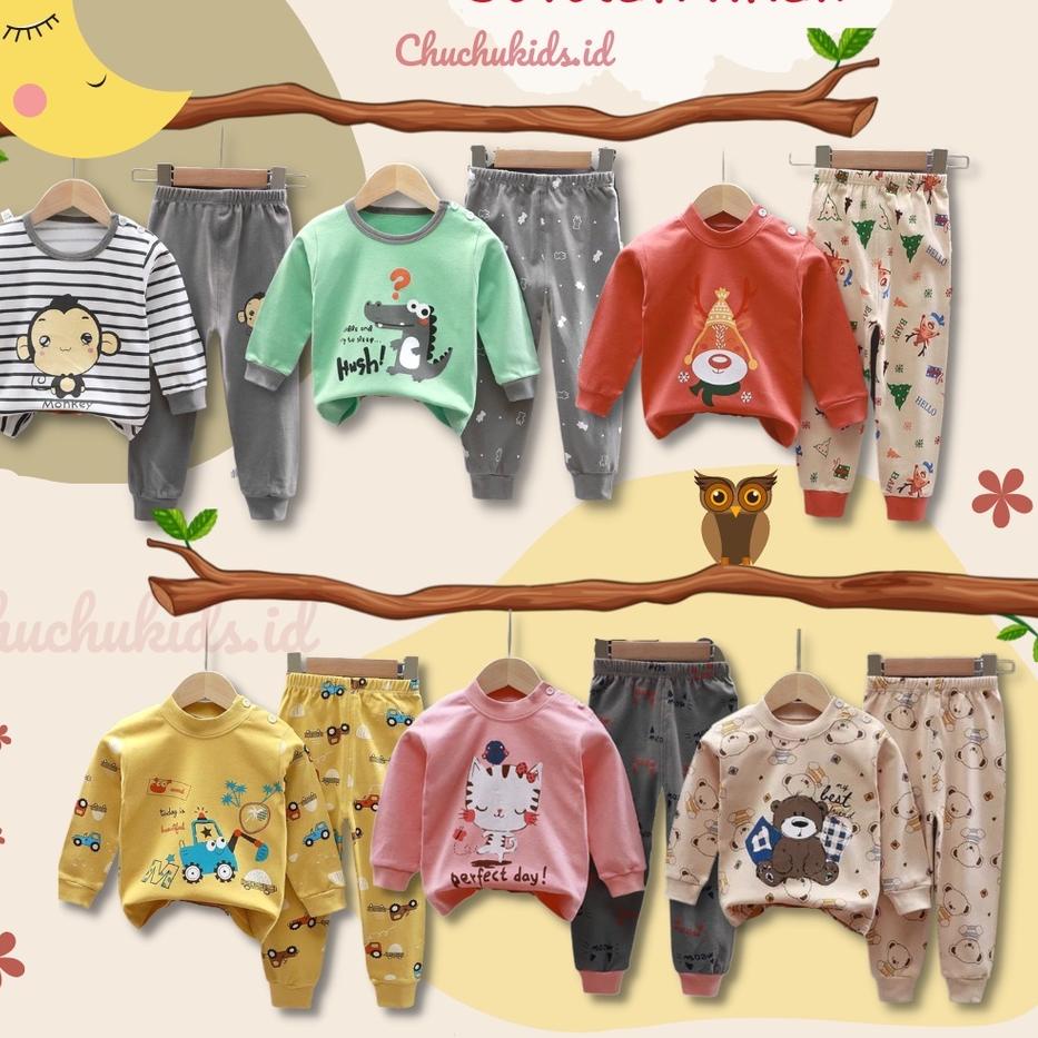 Mari Dicoba☄️ (1) Piyama anak setelan baju tidur anak import cowok perempuan lengan panjang kartun (