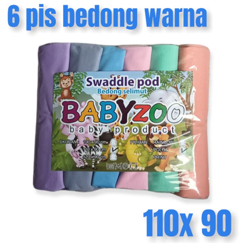 6 pis bedong bayi 90x110 baby zoo