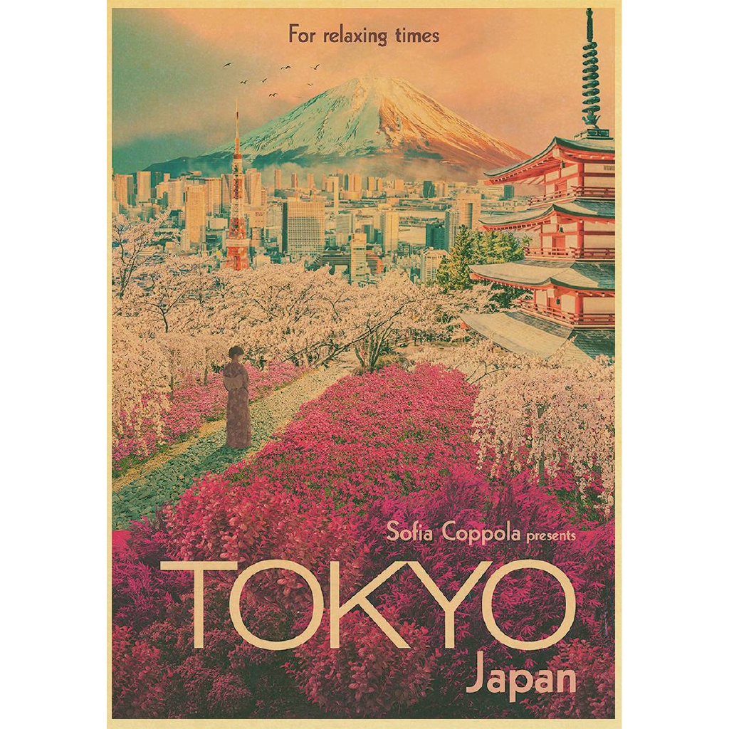 Lukisan Poster Dinding Bahan Kanvas Gaya Jepang Tokyo Travel Untuk Dekorasi Rumah