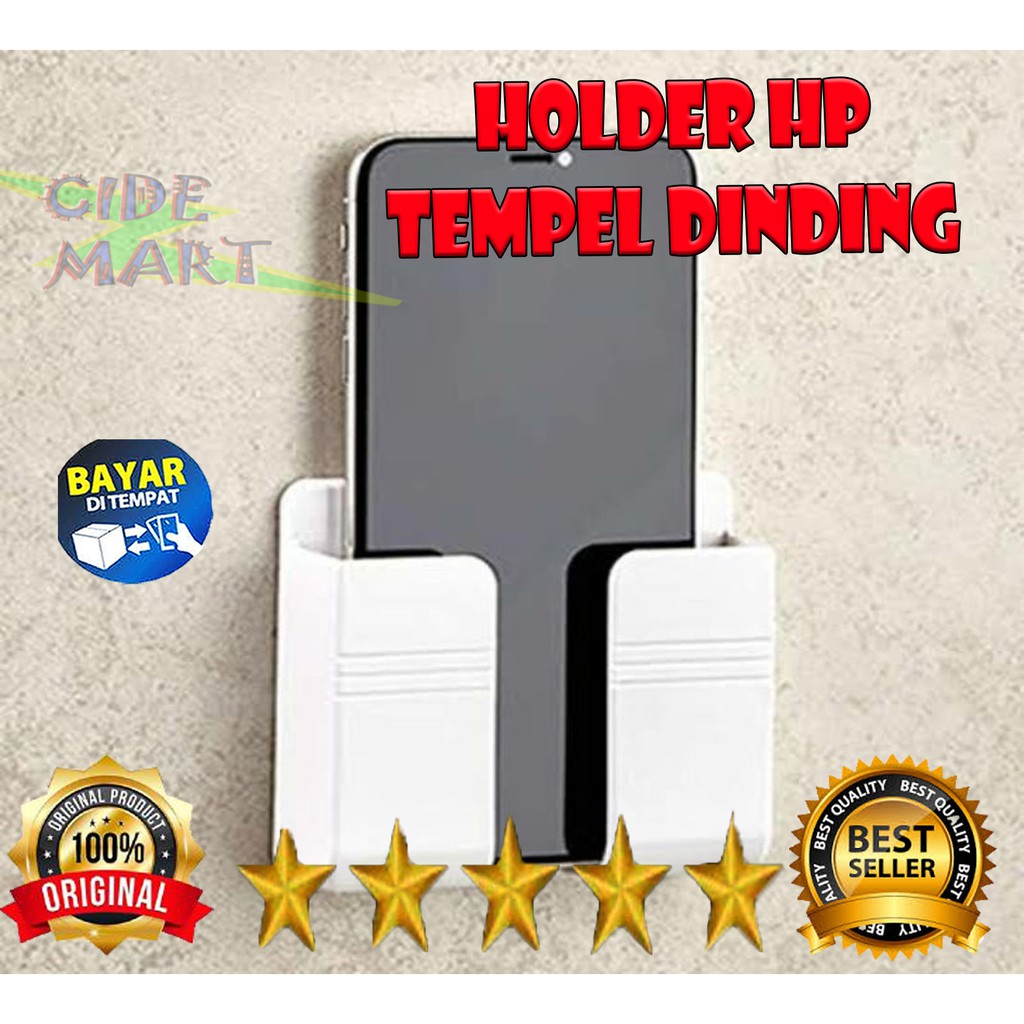 Holder Hp Tempel Dinding - Tempat Hp / Remote di Dinding Multifungsi