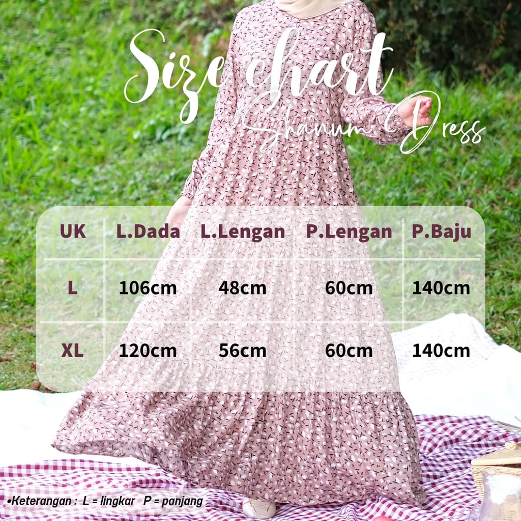 Homey Dress SHANUM - Gamis Dewasa Motif Jumbo Bahan Katun Rayon Premium