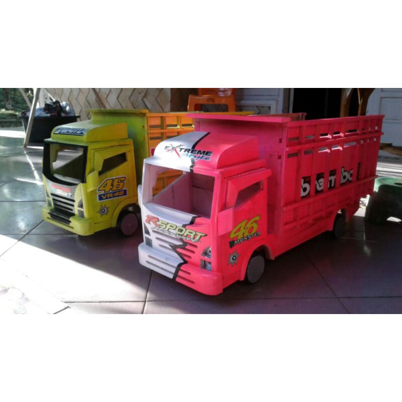 truk miniatur kayu jati produksi sendiri murah