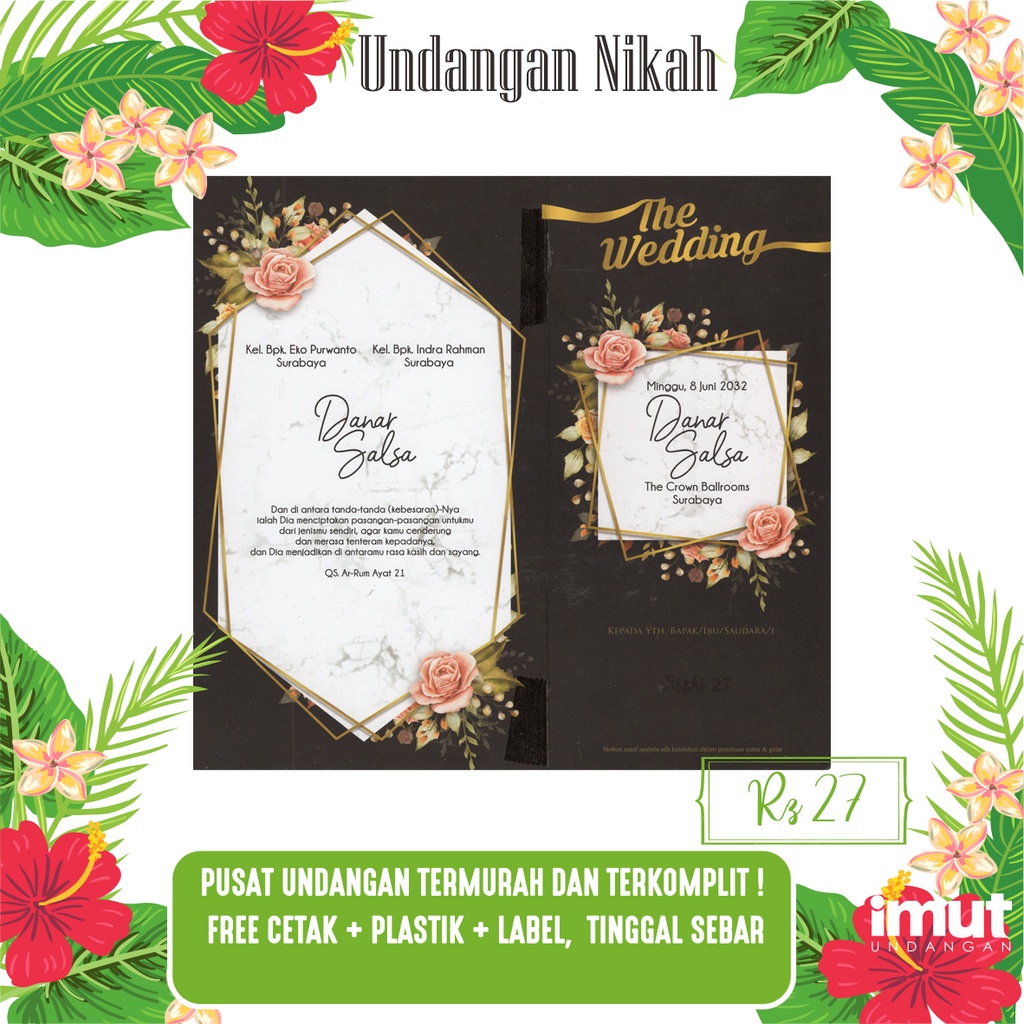 Blangko Undangan Pernikahan Murah Rizki 27