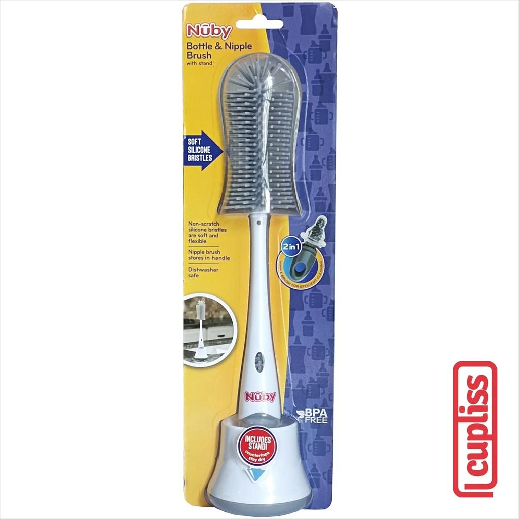 NUBY Silicon Bottle Brush Grey Sikat Botol Dot Bayi