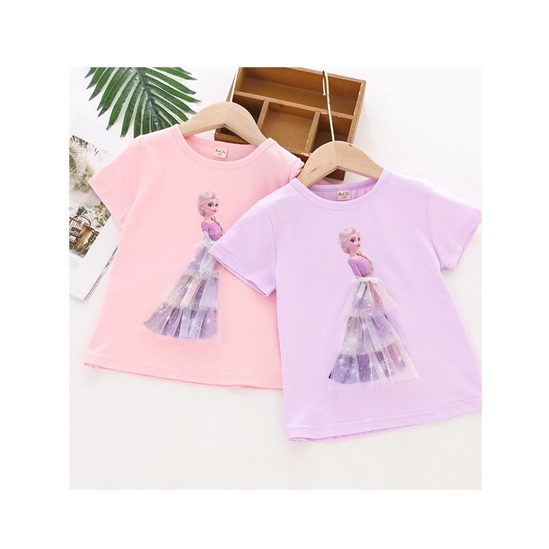 BAJU ANAK PEREMPUAN KAOS T-SHIRT 3D FROZEN ELSA SUMMER STYLE 2021 LQ