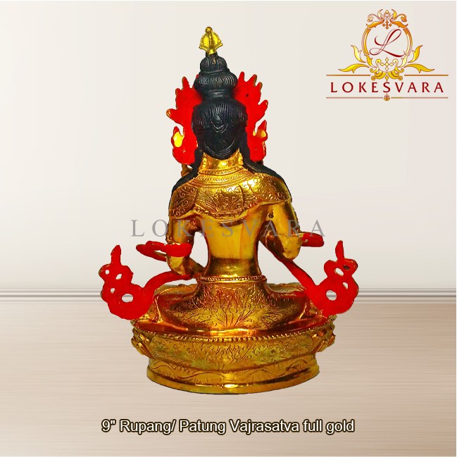 Patung Rupang Arca Logam Vajrasattva 9inch Full Gold