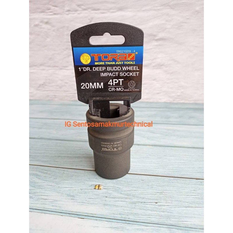 TORA 1&quot; 20 MM Mata Sock Sok Deep Impact Socket 20mm 4 PT