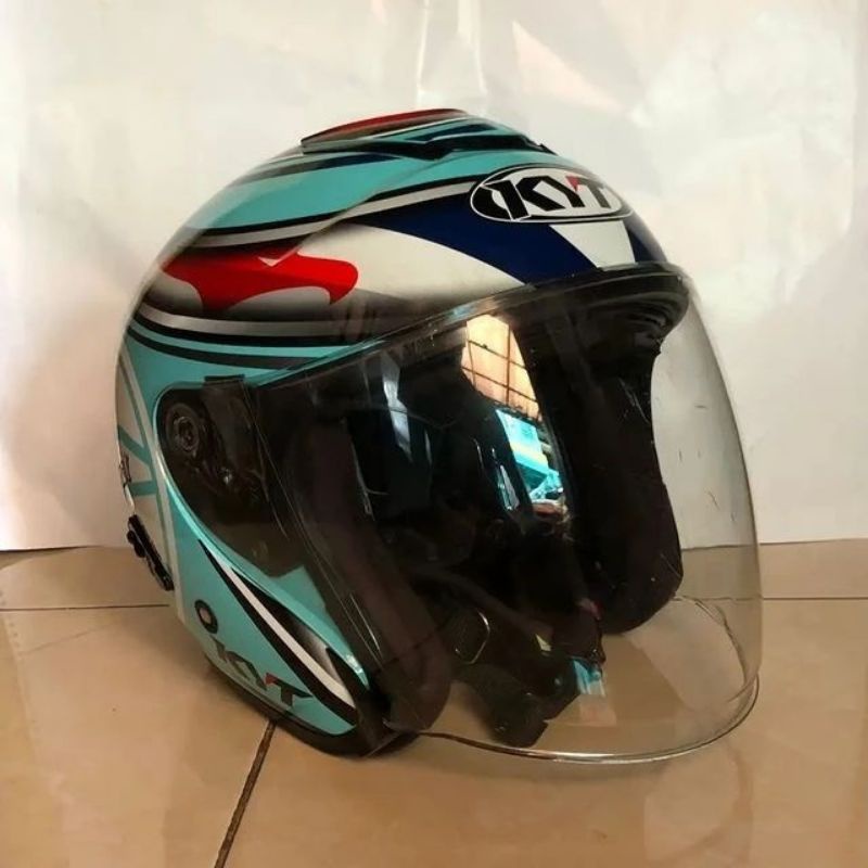Helm KYT KYOTO AQUAMARINE BEKAS SECOND Uk L